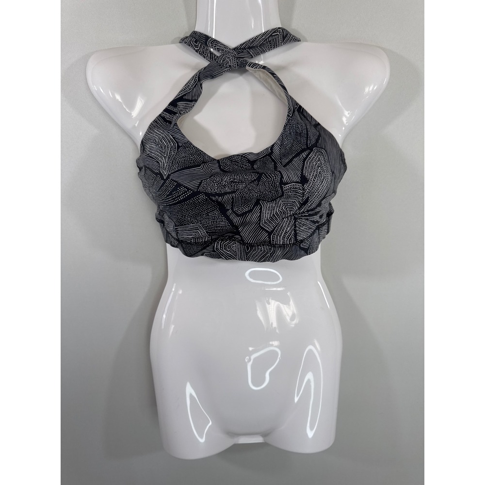 Lululemon Free To‎ Be Wild Sports Bra Black White Geometric Strappy Size 4
